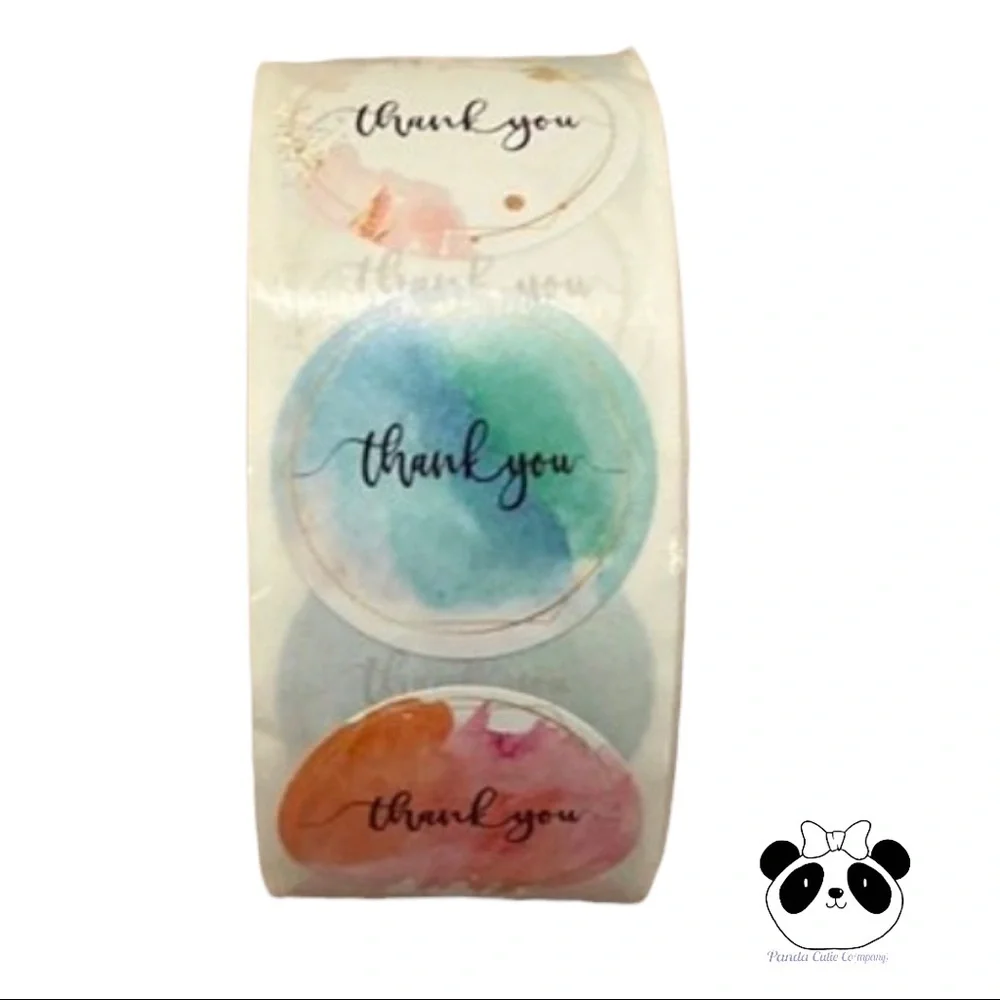 ⭐️ 3 for $22 ~ 300 ct. 1” Watercolor Thank you stickers / labels